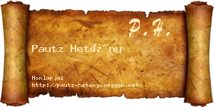 Pautz Hetény névjegykártya